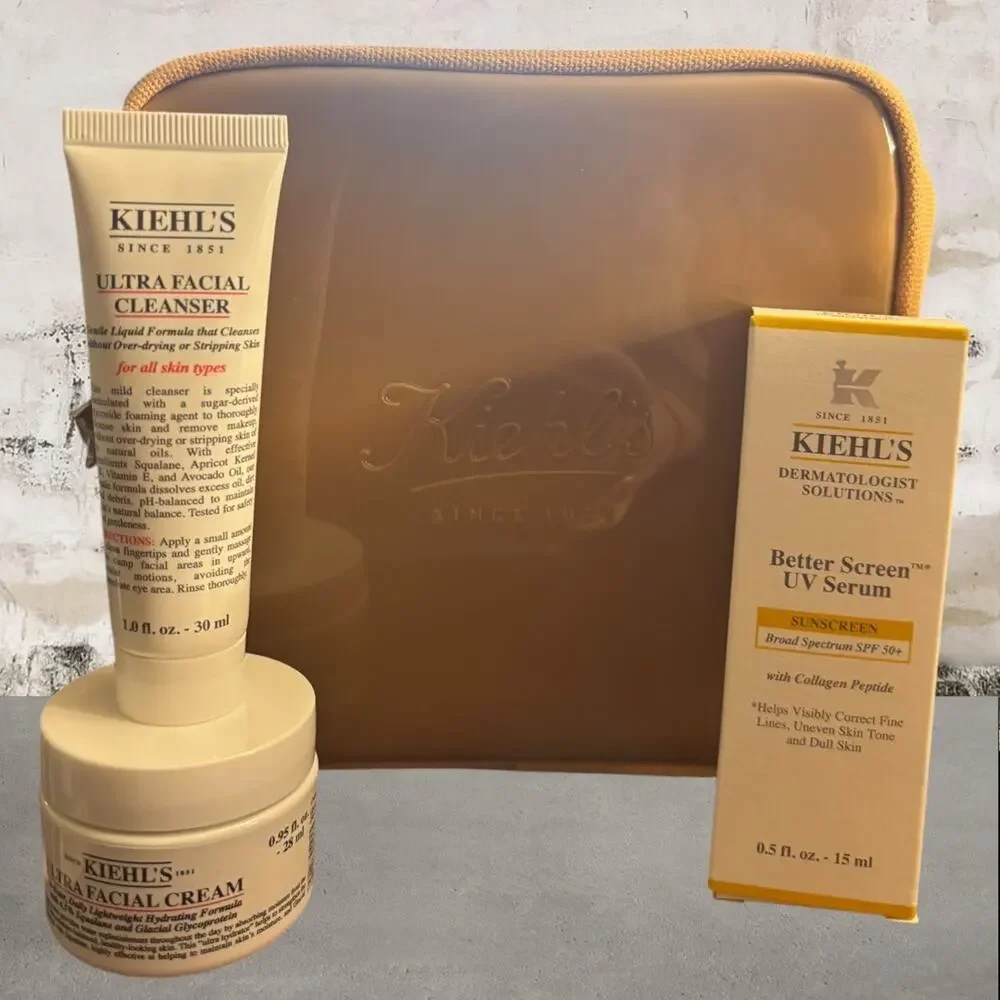 Kiehl's Destination Radiant Skincare Gift Set 3pc Set NEW